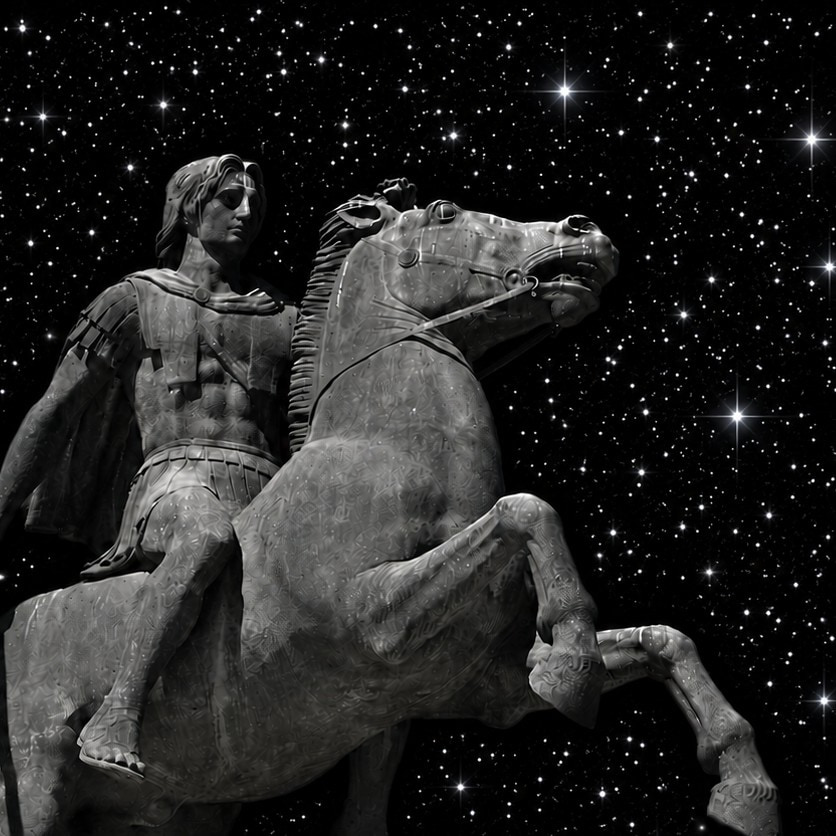 Pichardo's profile image, a rider on horseback against a starry sky